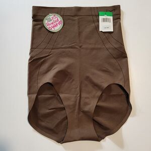 NEW Maidenform Large Brown Brief DMS092 Feel Good Fashion High Waisted